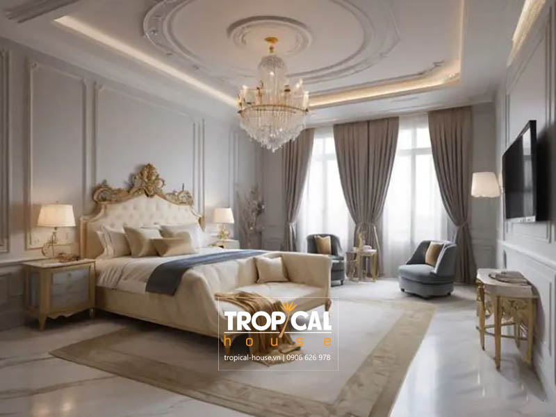 Mẫu thiết kế nội thất nhà phố tân cổ điển
