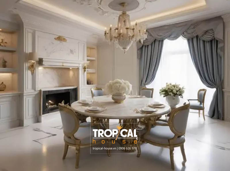 Mẫu thiết kế nội thất nhà phố tân cổ điển