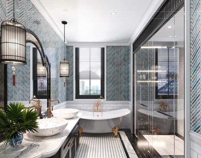 Mẫu nhà phố phong cách Indochine 4 tầng diện tích 250m2
