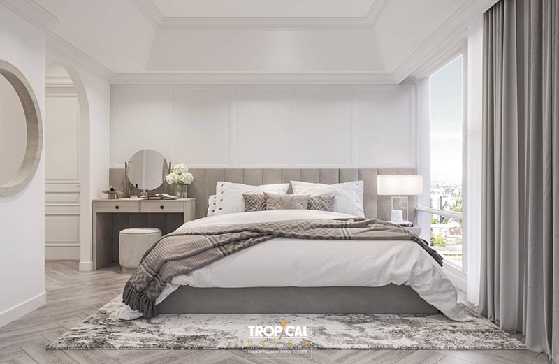 Thiết kế nội thất phòng ngủ duplex cổ điển